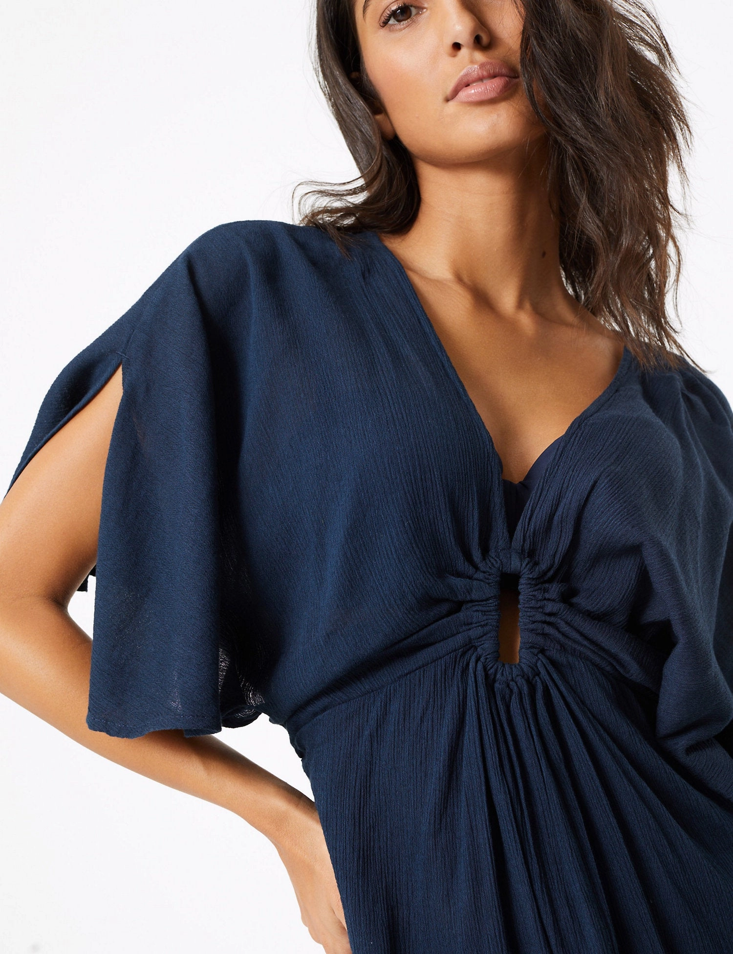 Cotton Woven 3/4 Sleeve Kaftan