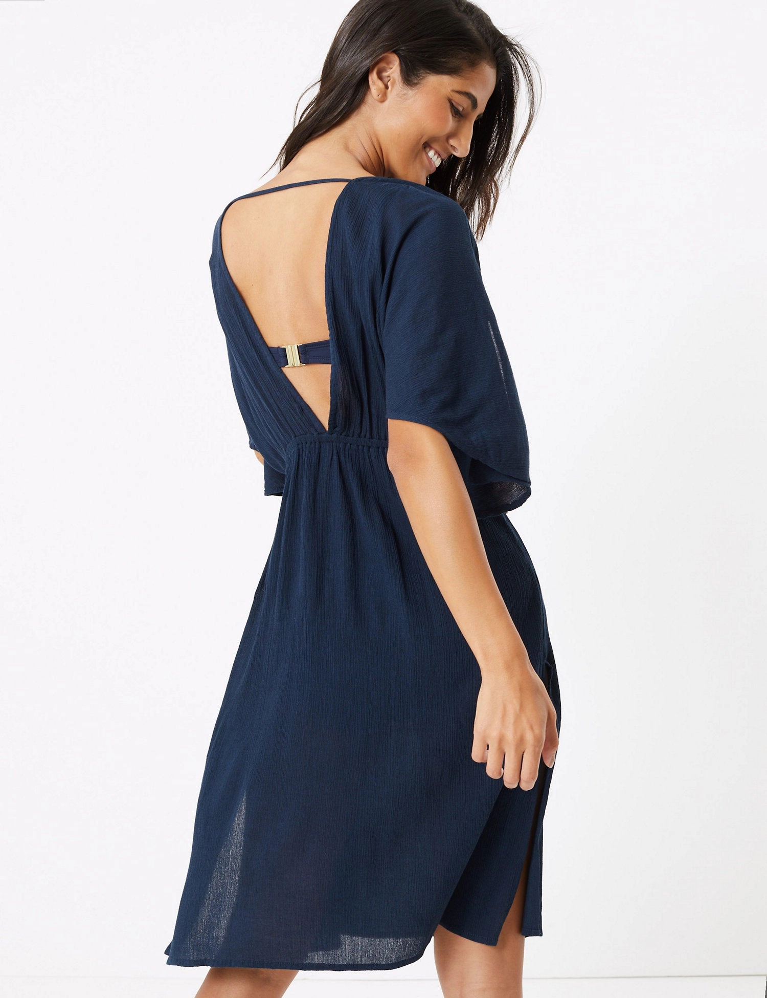 Cotton Woven 3/4 Sleeve Kaftan