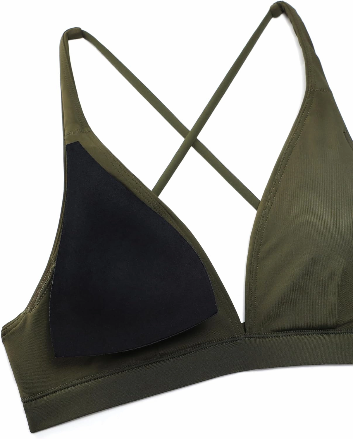 CRZ YOGA Womens V Neck Bikini Tops Criss Cross Back Sexy Swim Bathing Suit Bra Padded