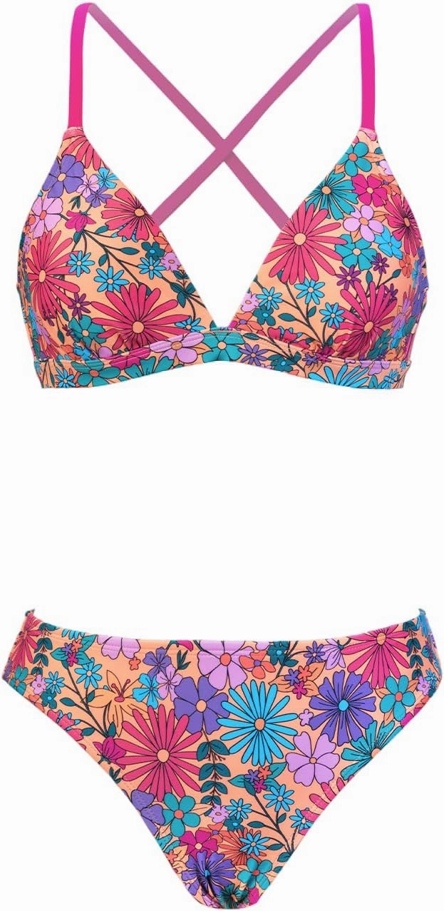 CUPSHE Bikini Set for Women Two Piece Swimsuits V Neck Low Rise Crisscross Back Self Tie Spaghetti Straps