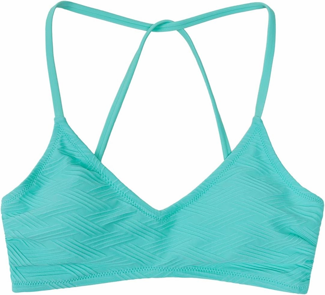CUPSHE Bikini Top for Women Bathing Suit Criss Cross Self Tie Spaghetti Straps V Neck