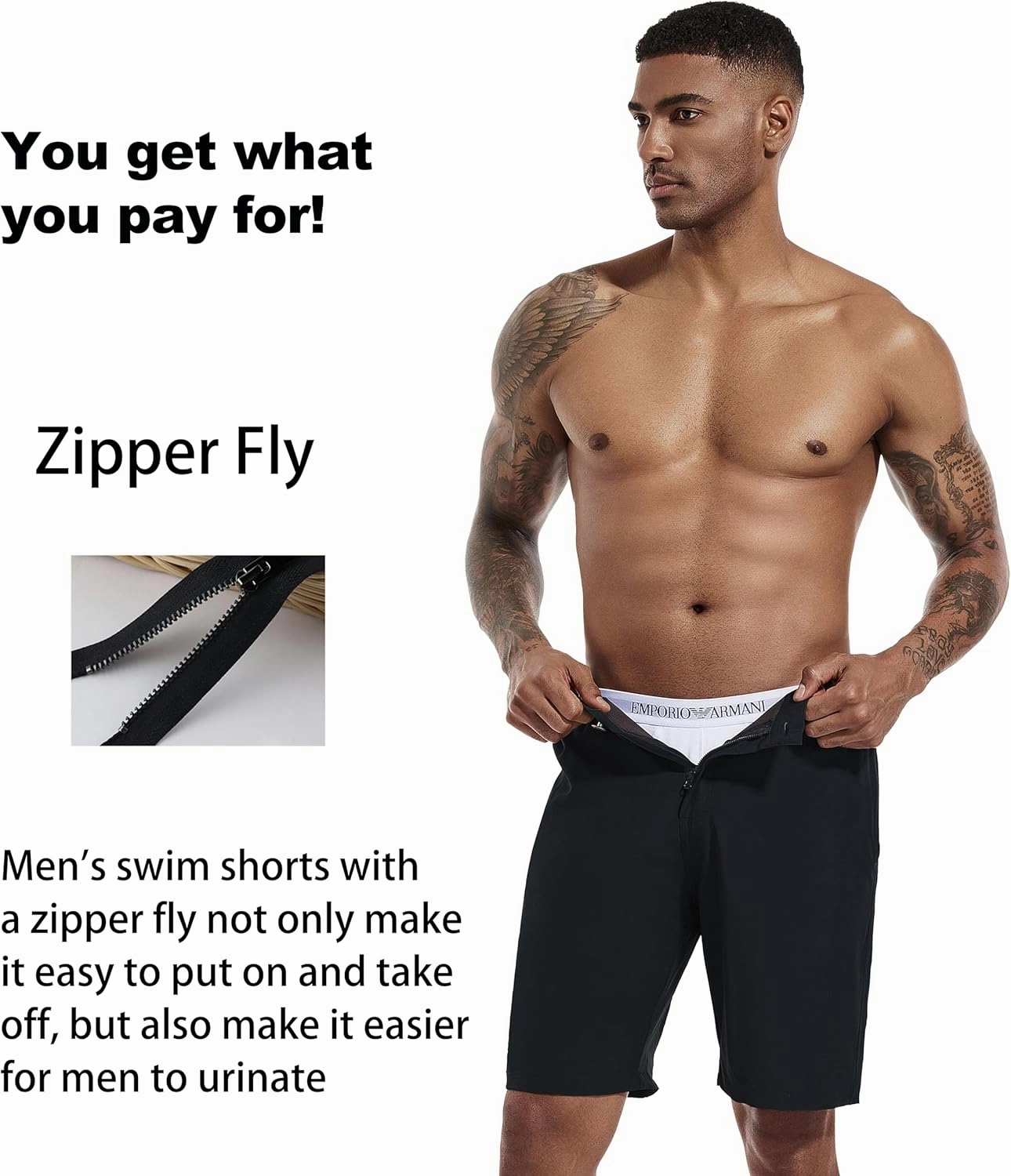 difficort Mens Swim Trunks with Compression Liner 9" Zipper Fly Bathing Suits Quick Dry Swimming Shorts with Zipper Pockets