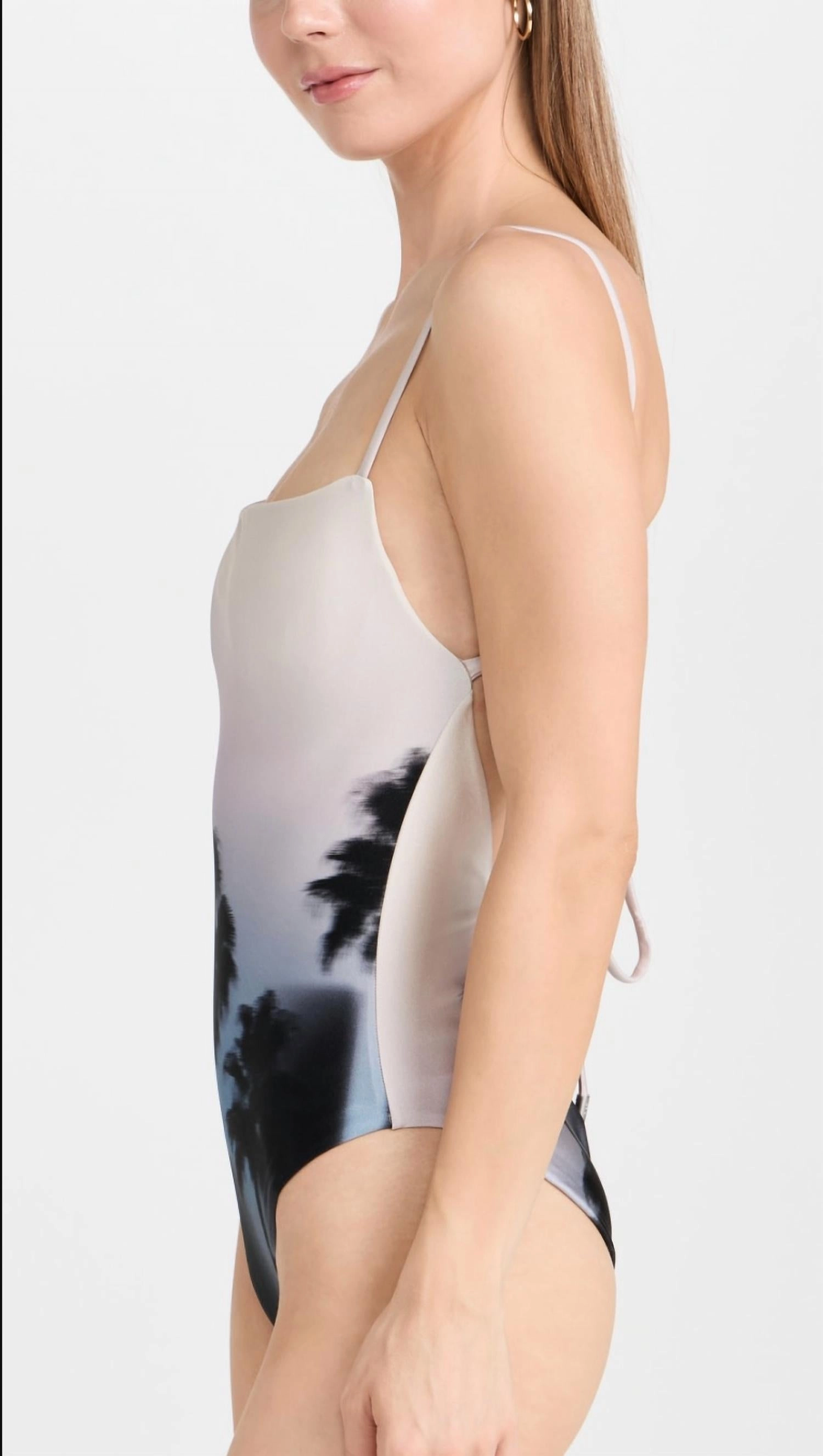 Elenora One Piece In Hazy Palm Print