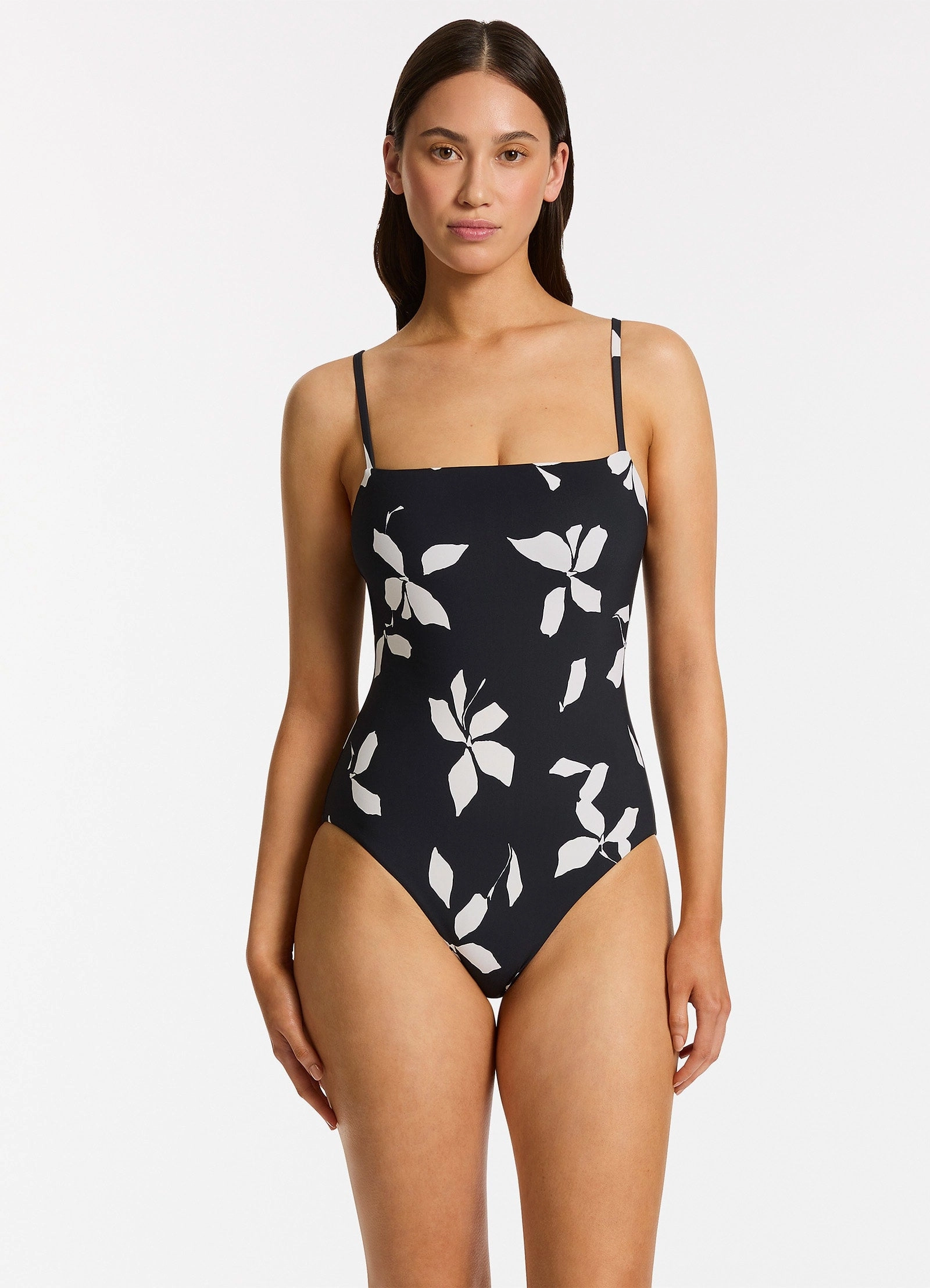 Elora Bloom Minimal Tank One Piece - Black
