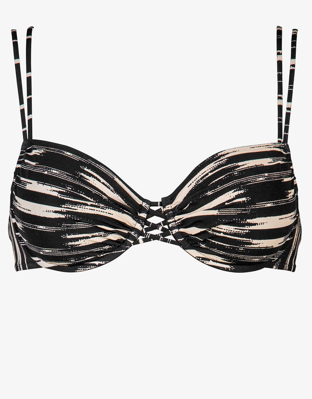 Expedition Underwired Bikini Top - Black and Cream