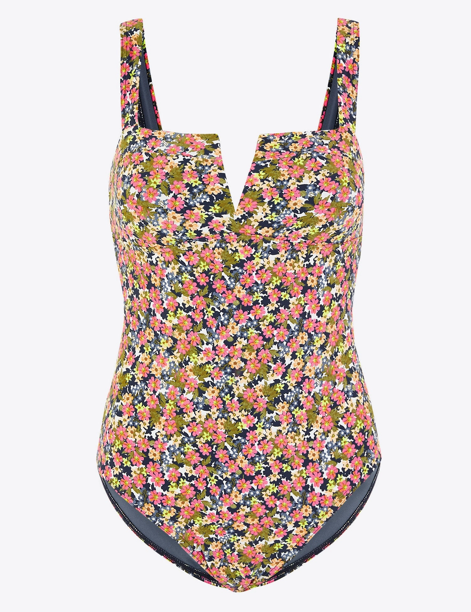 Floral Print V Plunge Swimsuit