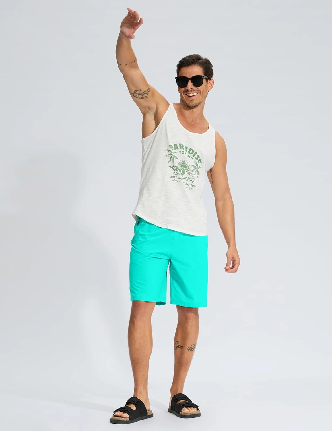G Gradual Men's Swim Trunks 9" Quick Dry Swimming Board Shorts with Zipper Pockets Swimwear Bathing Suit for Men No Liner