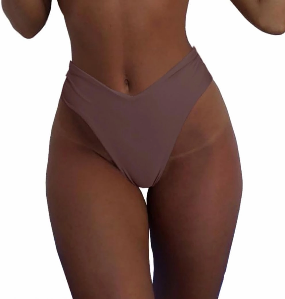 geluboao Women's Bikini Bottom Sexy V Cut High Cut Swimsuit High Waisted Bathing Suit Bottoms
