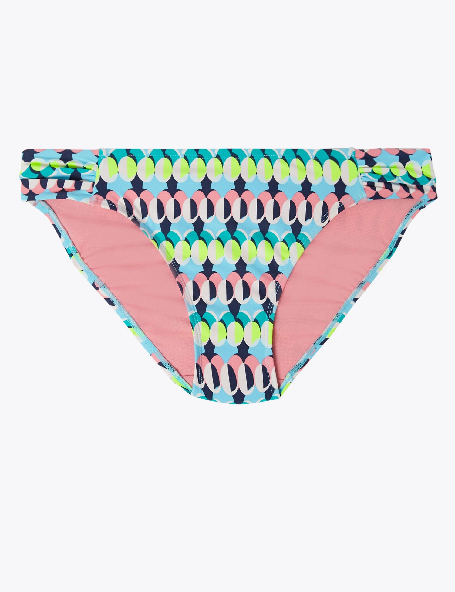 Geometric Ruched Hipster Bikini Bottoms
