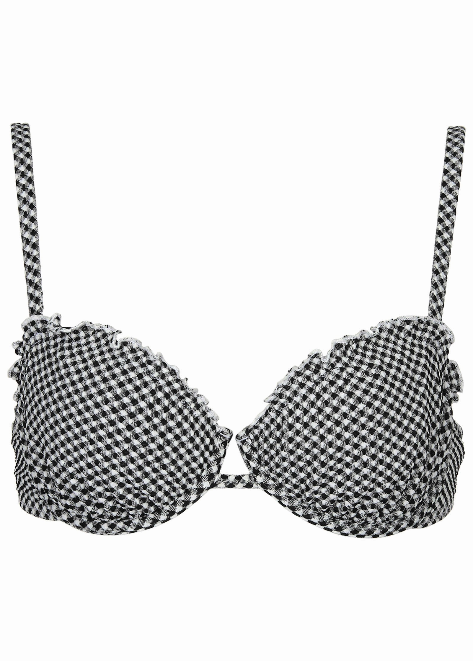 Gingham Bermuda Underwire Top - Black & White
