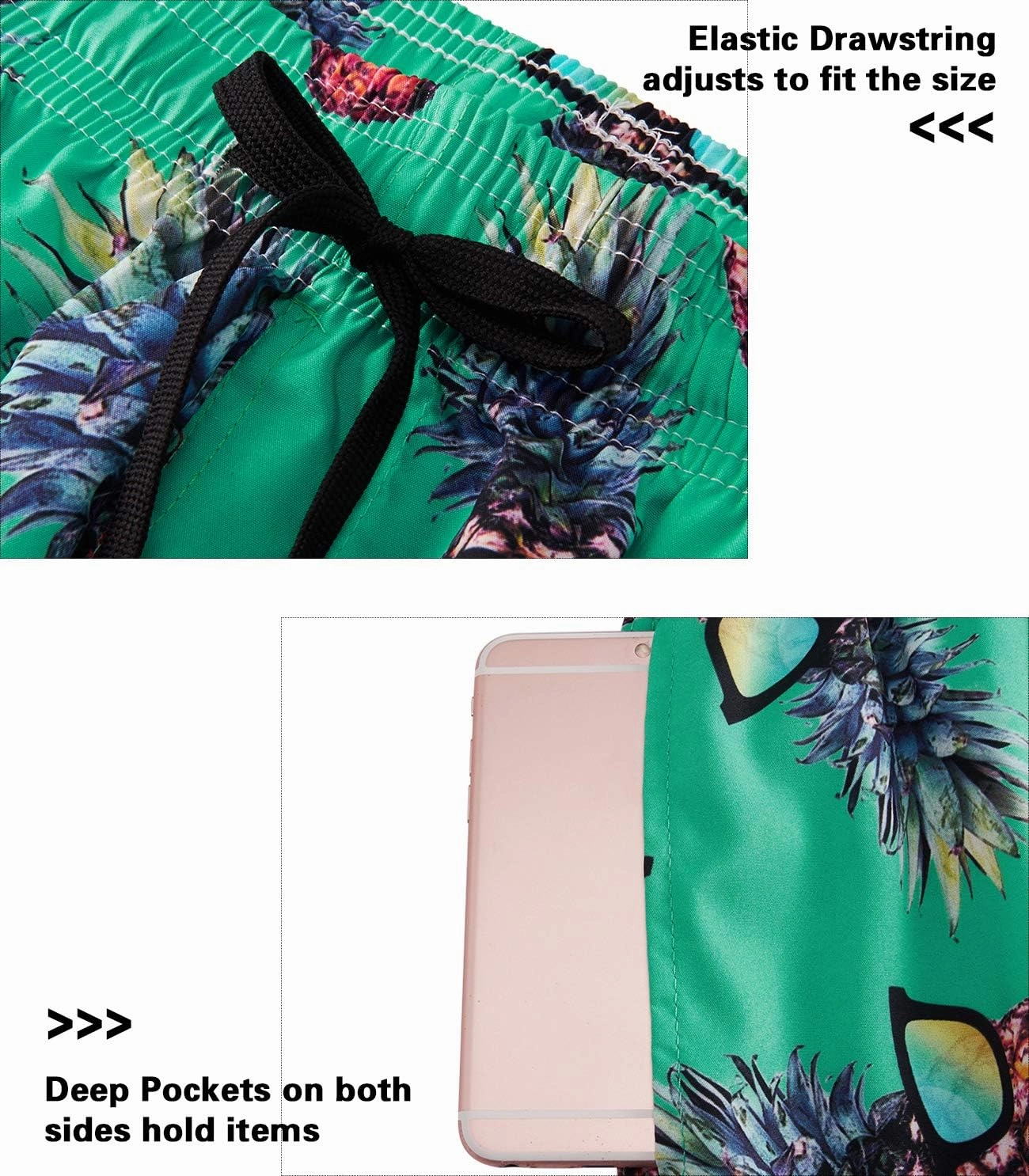 Goodstoworld Men's Novelty Swimtrunks Quick Dry 3D Printed Mesh Lining Beach Board Shorts with Pockets S-4XL