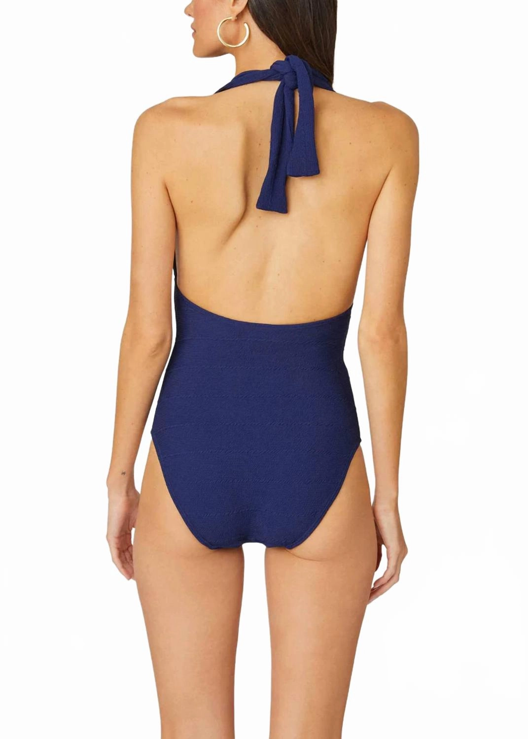 Halter One Piece Swimsuit In Navy