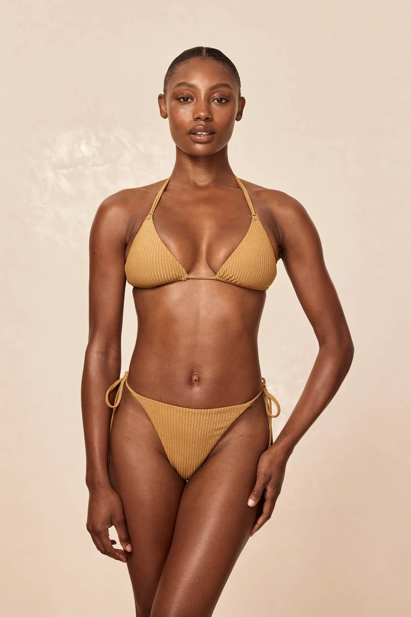 Hanalei Top - Antique Gold Lurex Rib