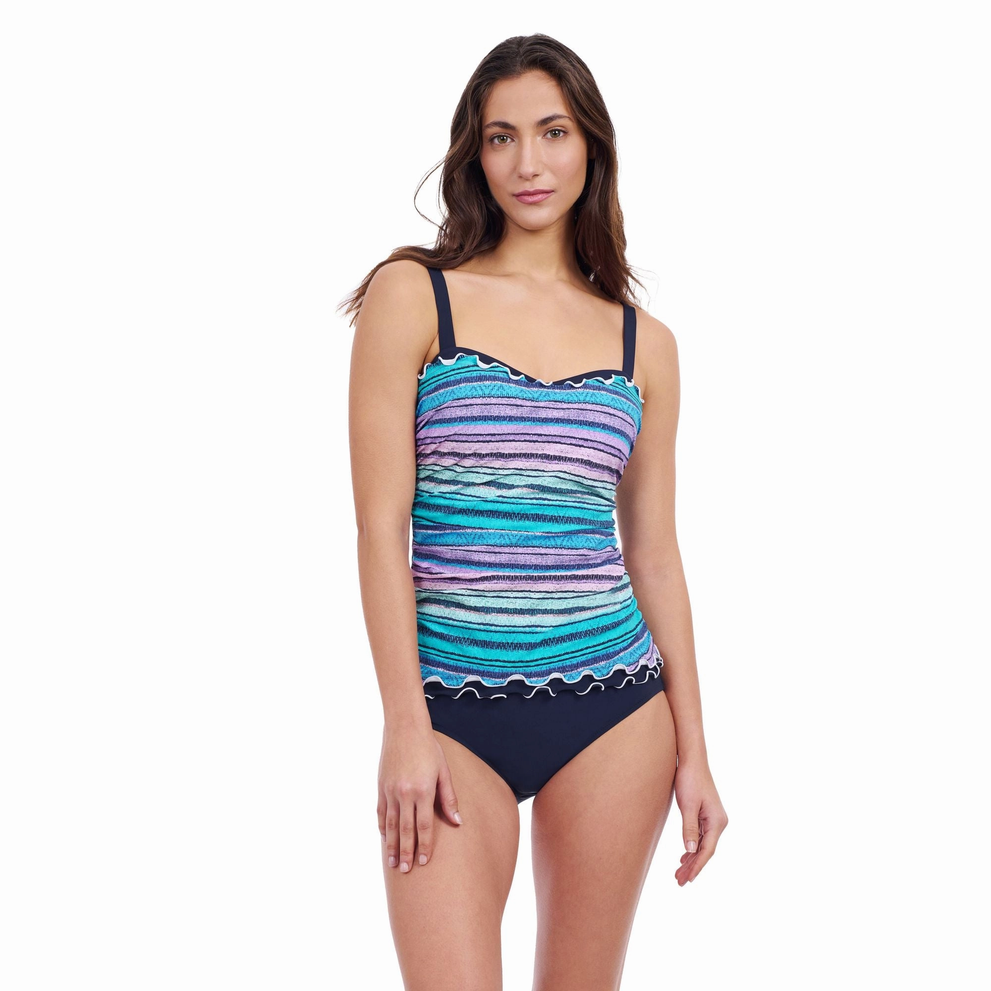 Harmony E Cup Center Ruched Tricolored Tankini
