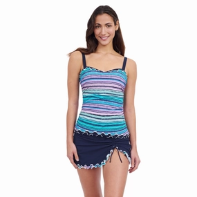 Harmony E Cup Center Ruched Tricolored Tankini