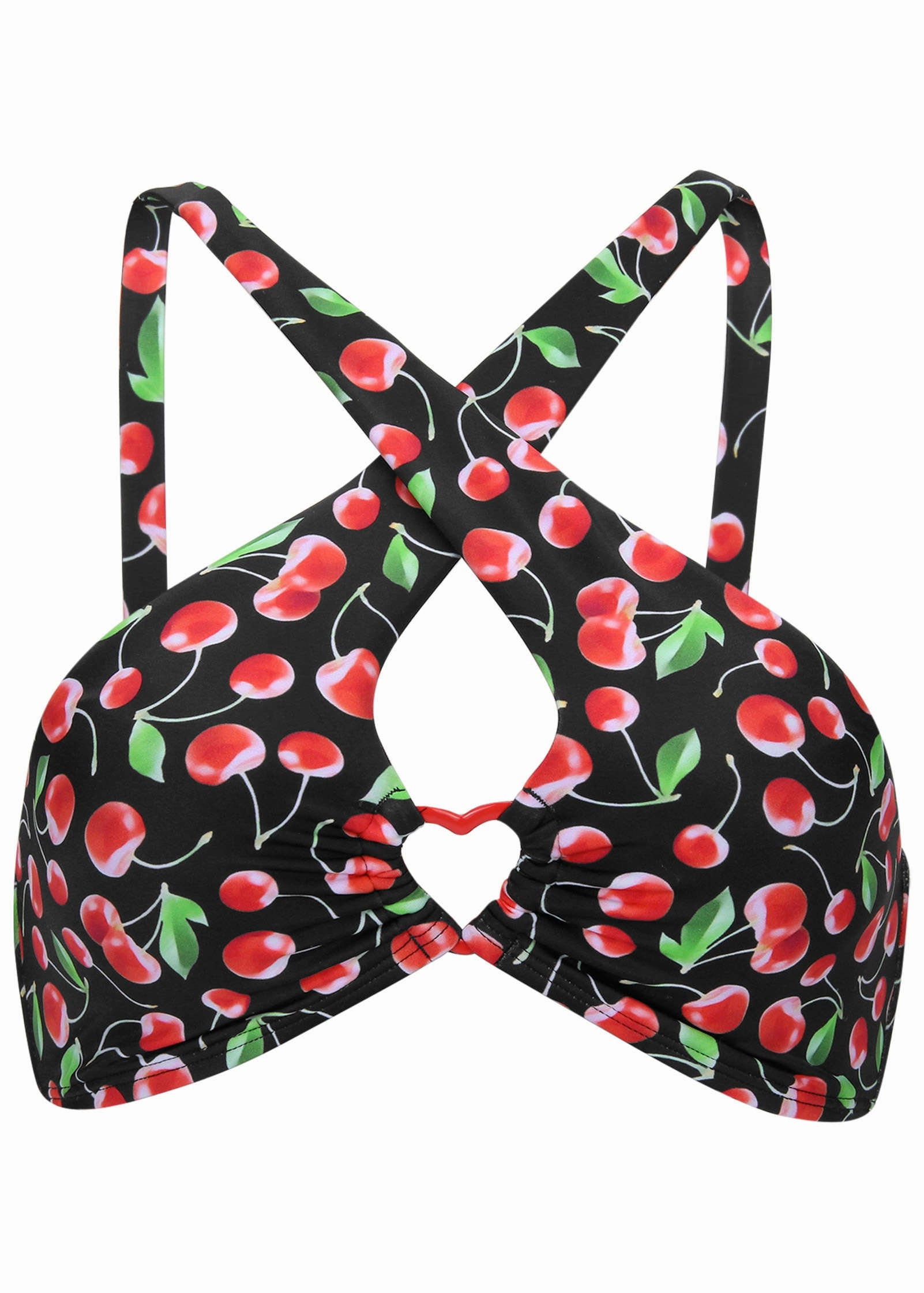 Heart Cross Halter Top - Very Cherry