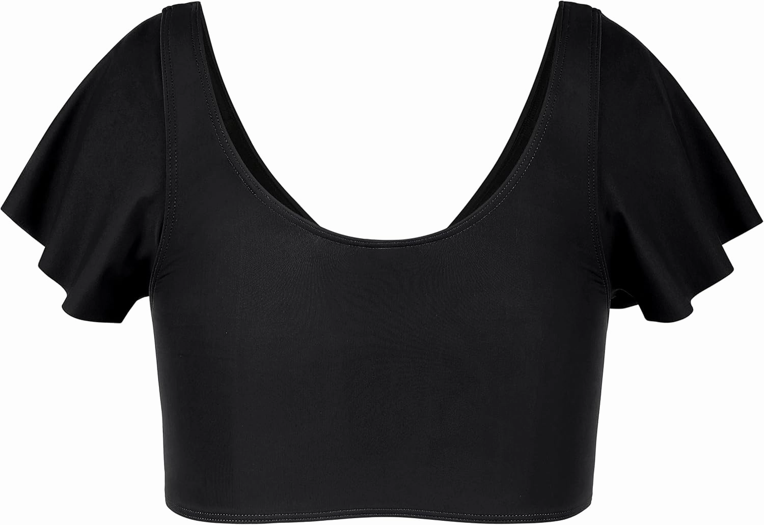 Hilor Women's Underwire Bikini Tops Short Sleeve Tankini Bathing Suits Front Twist Push Up Swimsuit Top Only