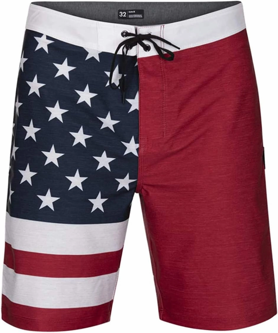 Hurley Men's Phantom-Patriots Cheers USA Flag 20"-Boardshorts