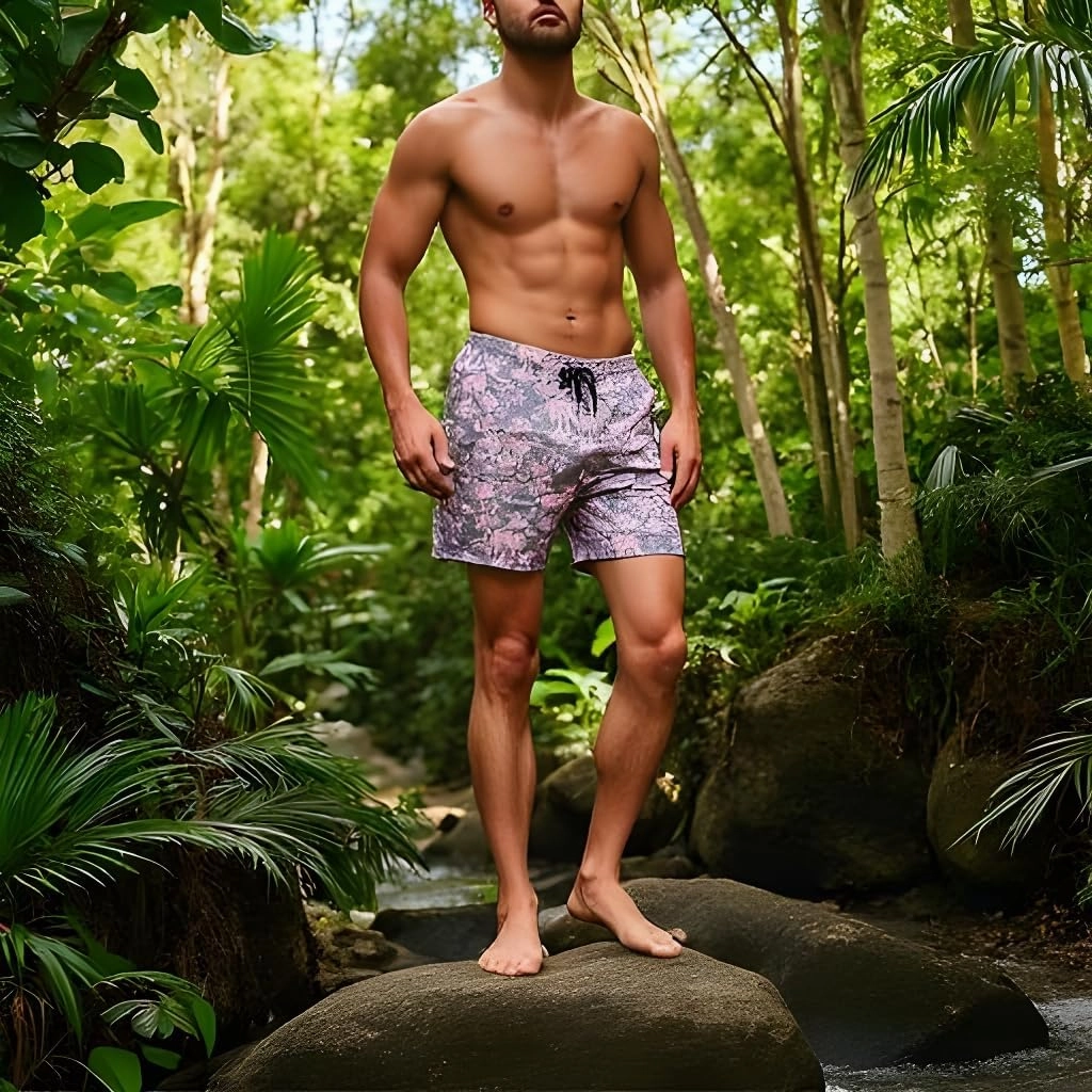 INGEAR Men's Athletic Stretch Workout Shorts Gym Quick Dry Running Trunks Boxer Lining