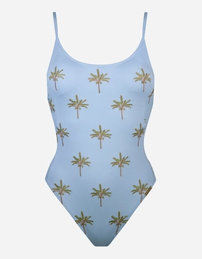Island Souvenir Swimsuit - Sky