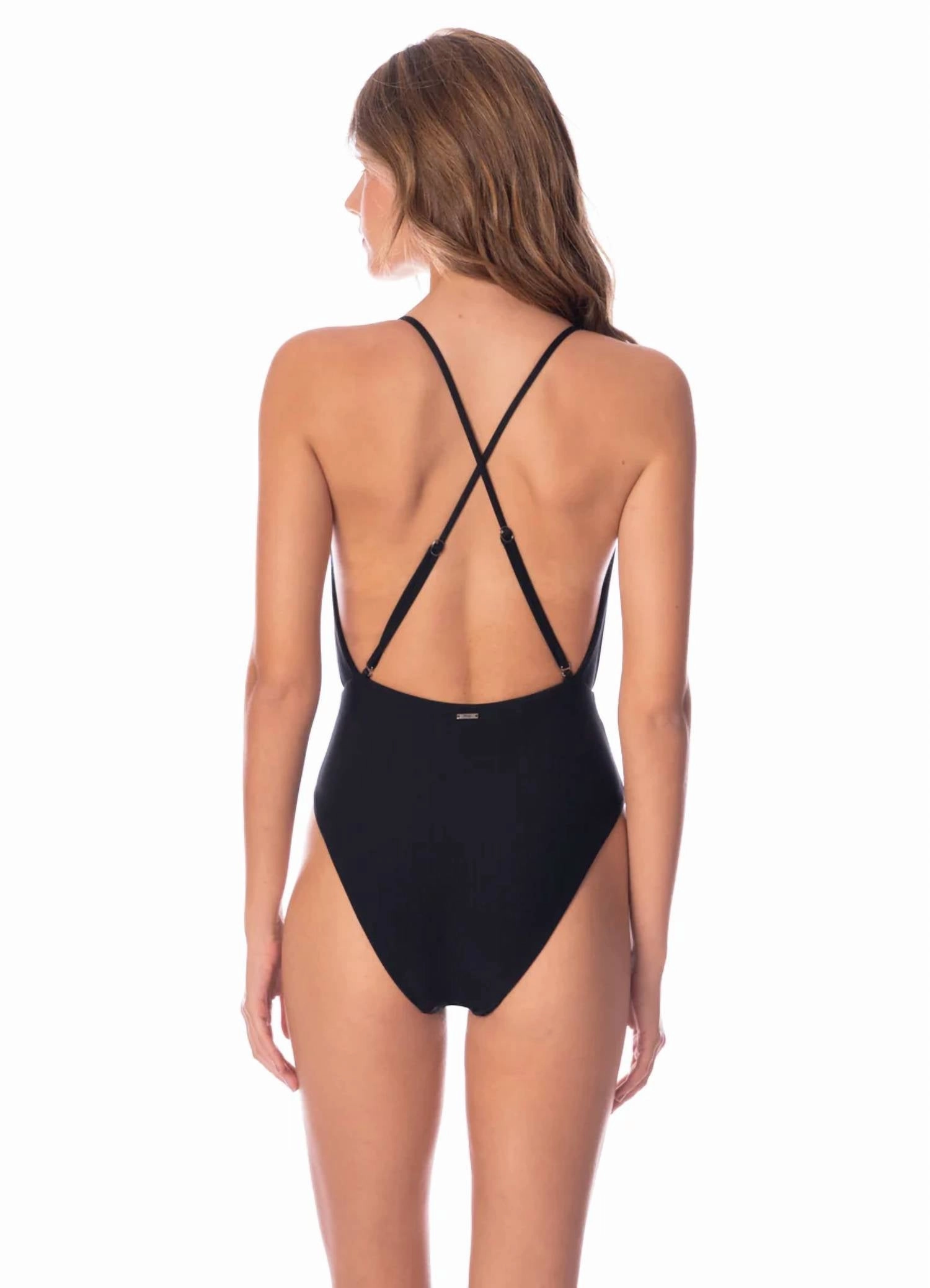 Jade Safri Plunge One Piece In Black