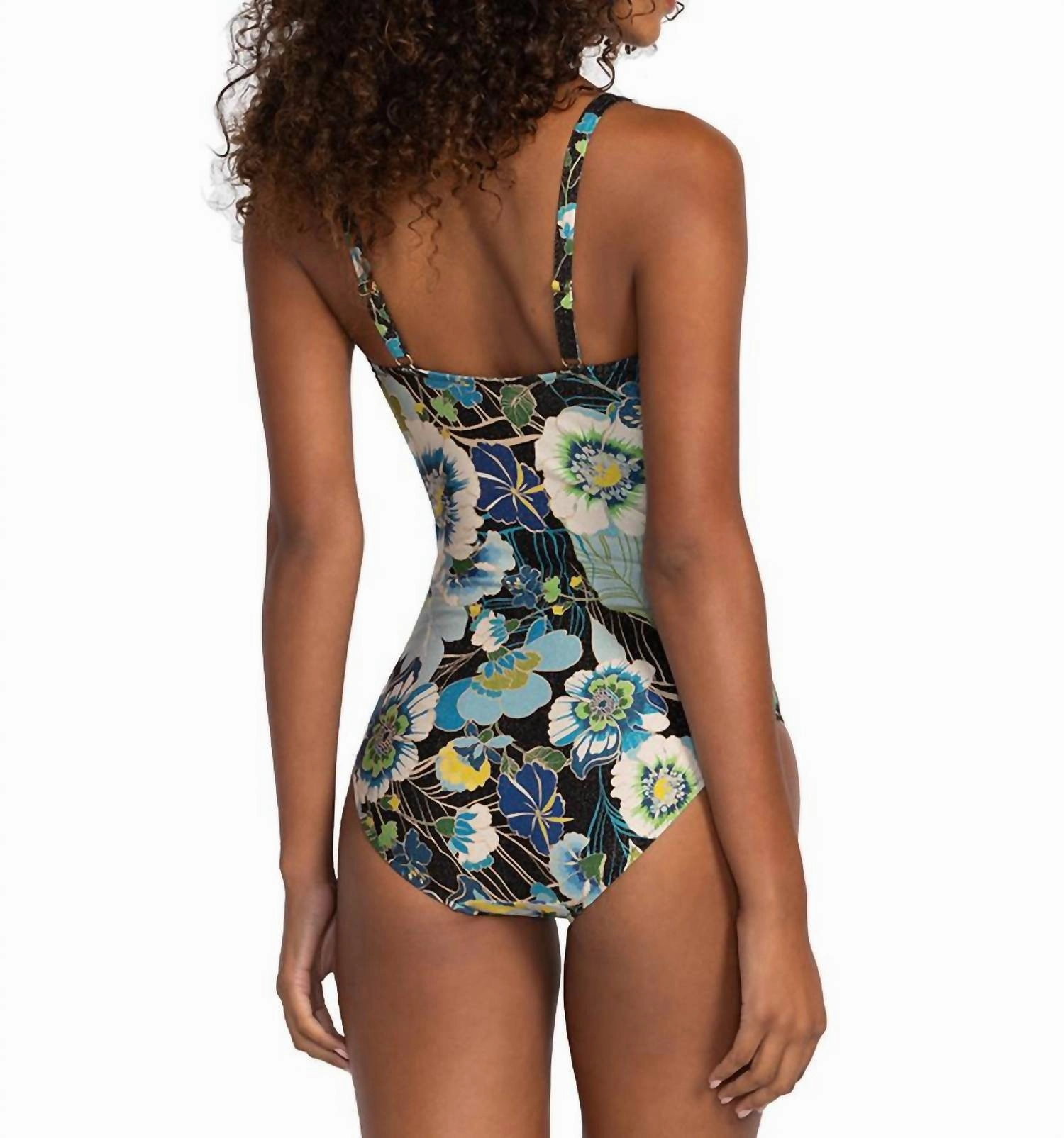 Jenn Ruched One Piece Swimsuit In Multi Floral
