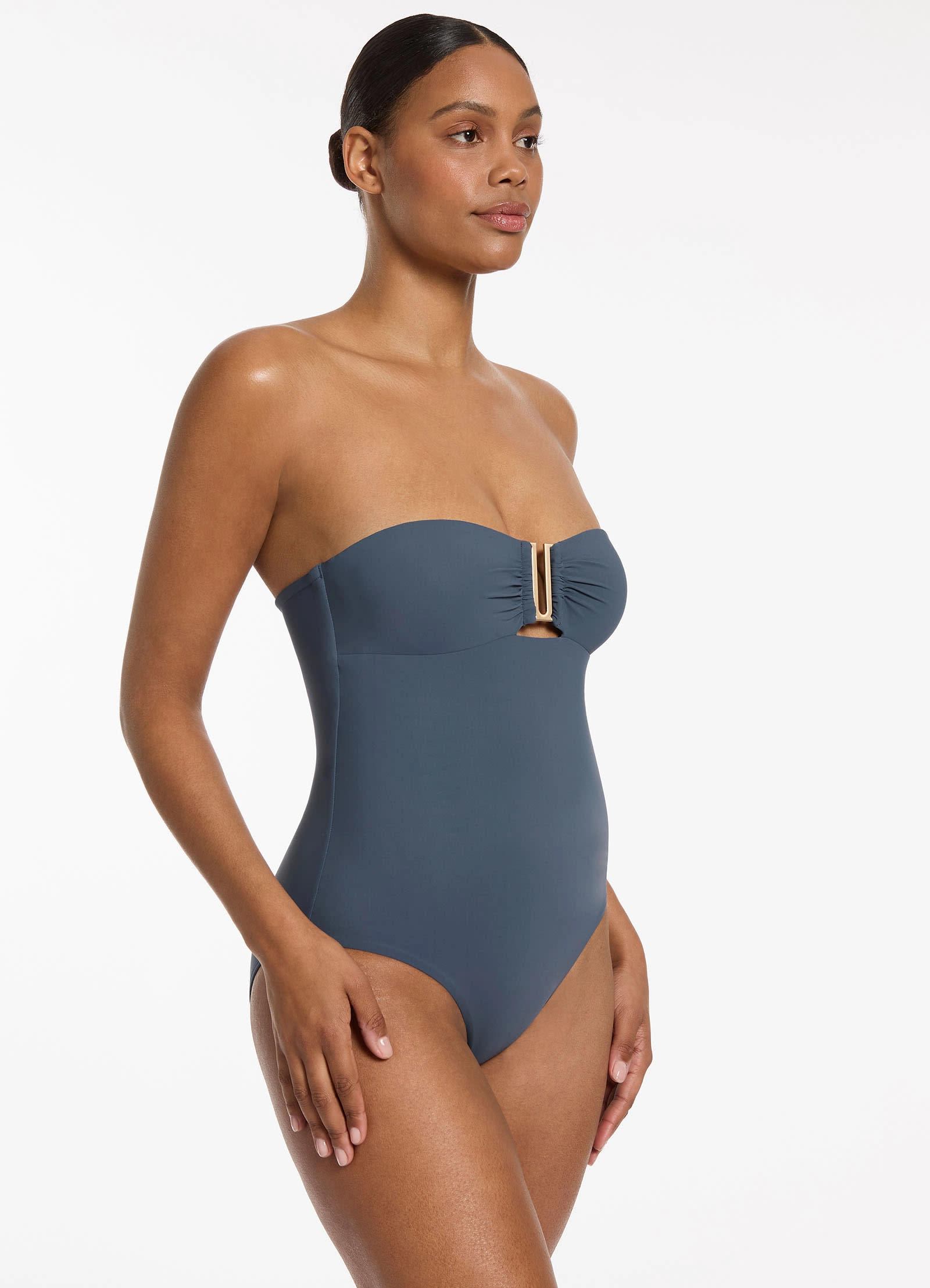 Jetset Bandeau One Piece - Steel Blue