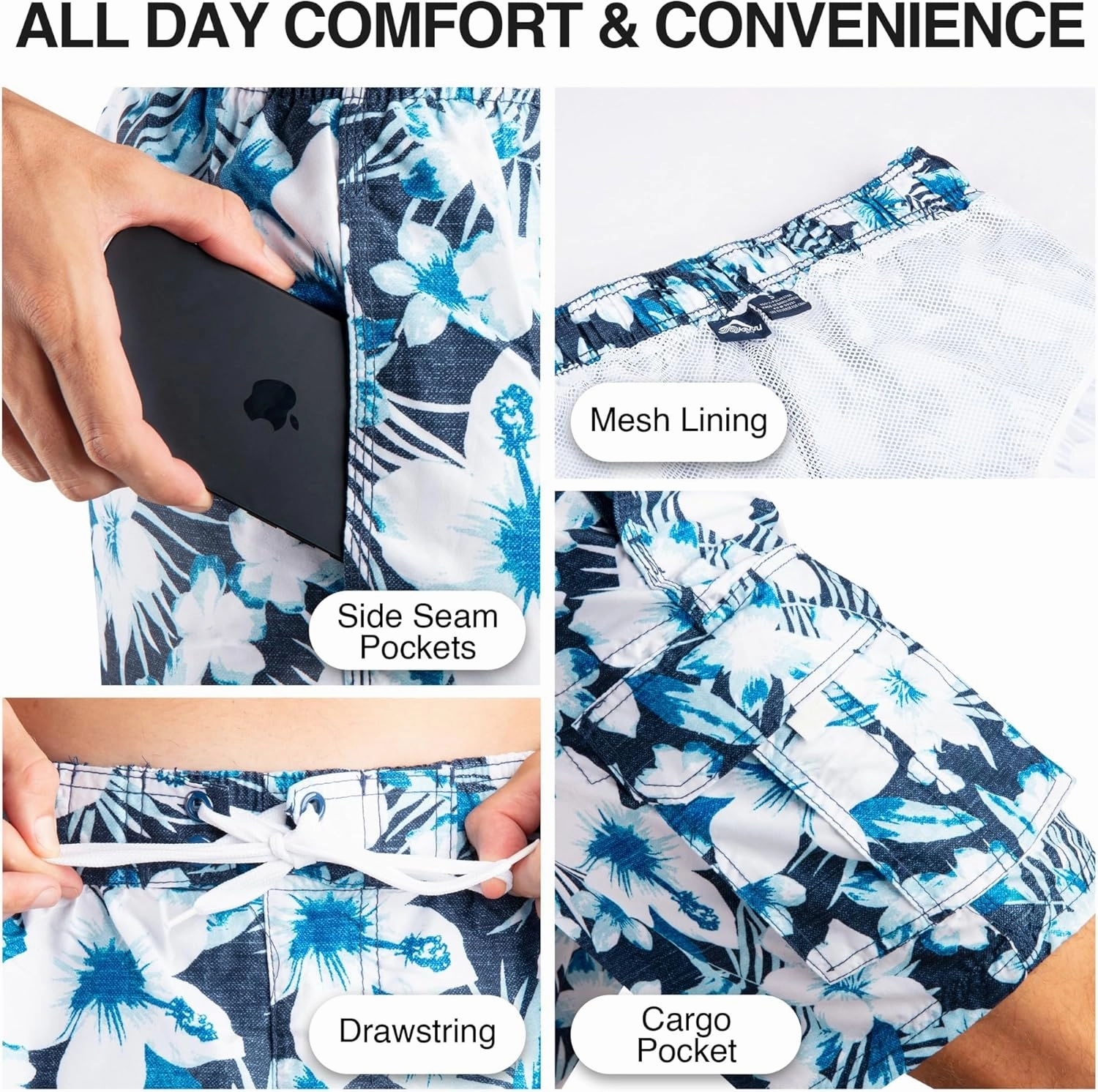 Kanu Surf Men's Infinite Swim Trunks (Regular & Extended Sizes)