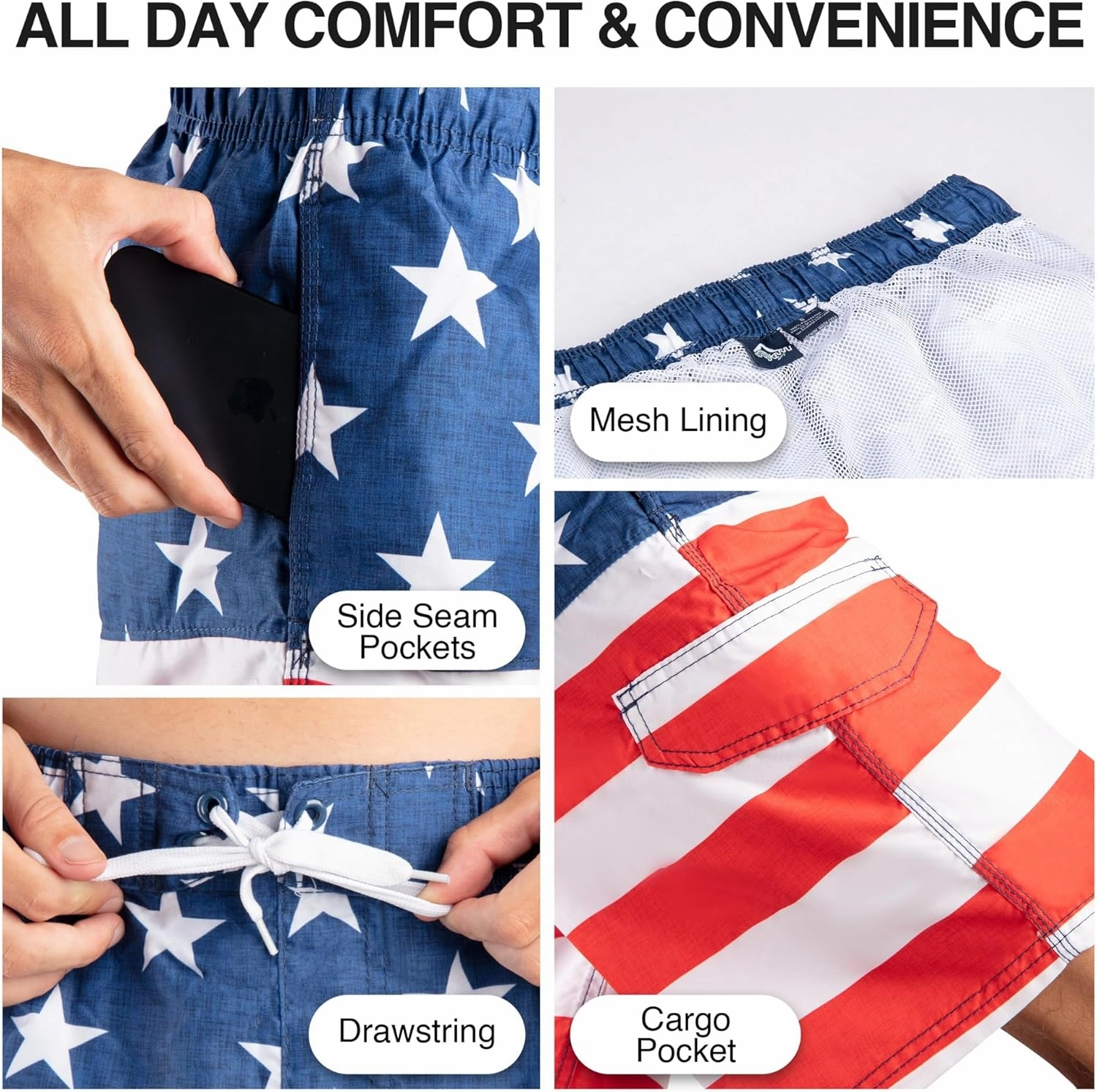 Kanu Surf Men's Infinite Swim Trunks (Regular & Extended Sizes)