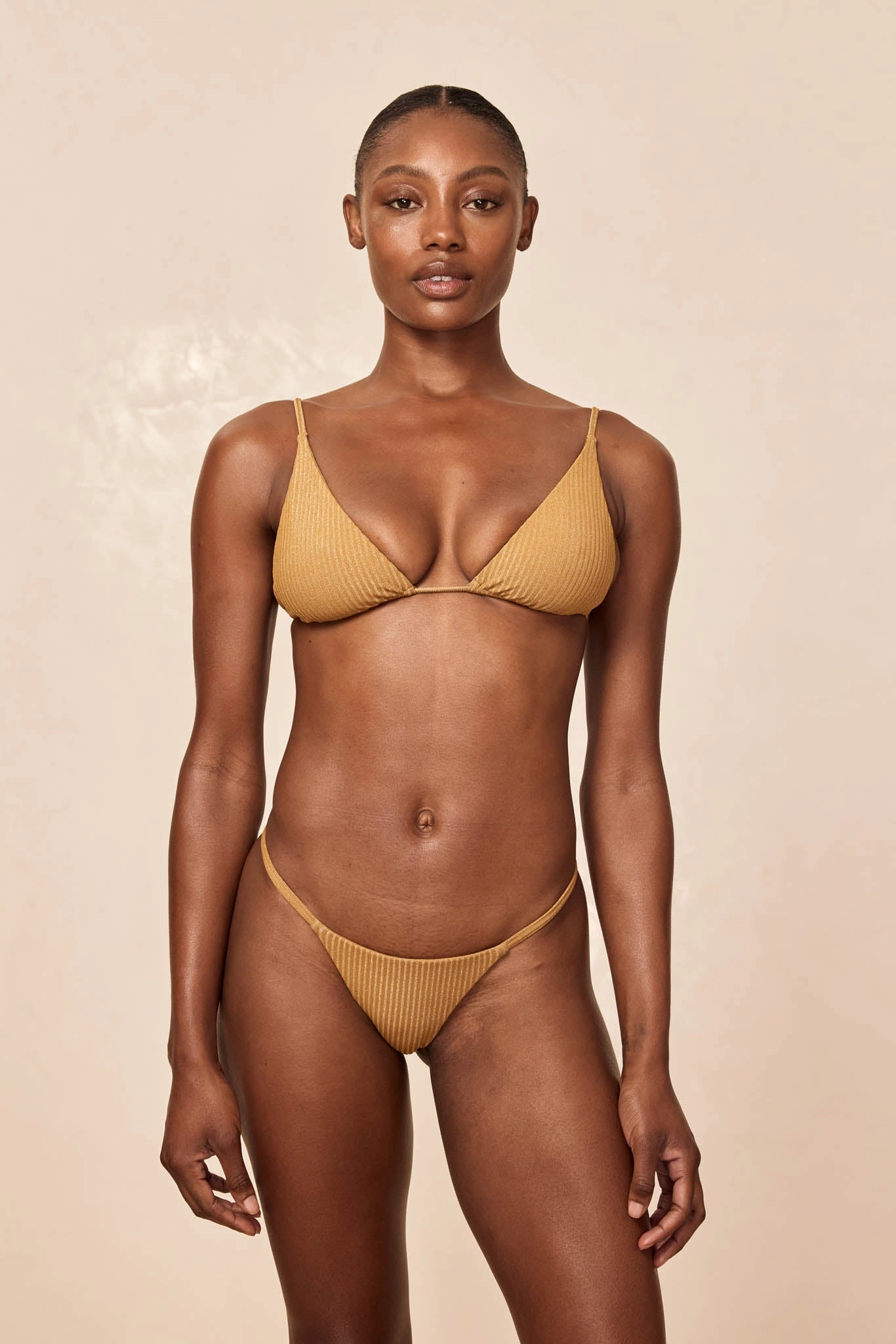 Kauai Top - Antique Gold Lurex Rib