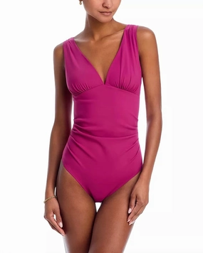 La Petite Robe V Neck One Piece In Beetroot