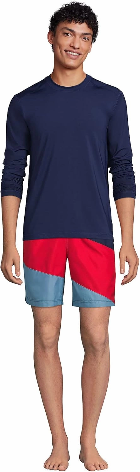 Lands' End Men's Long Sleeve Swim Tee Rash Guard