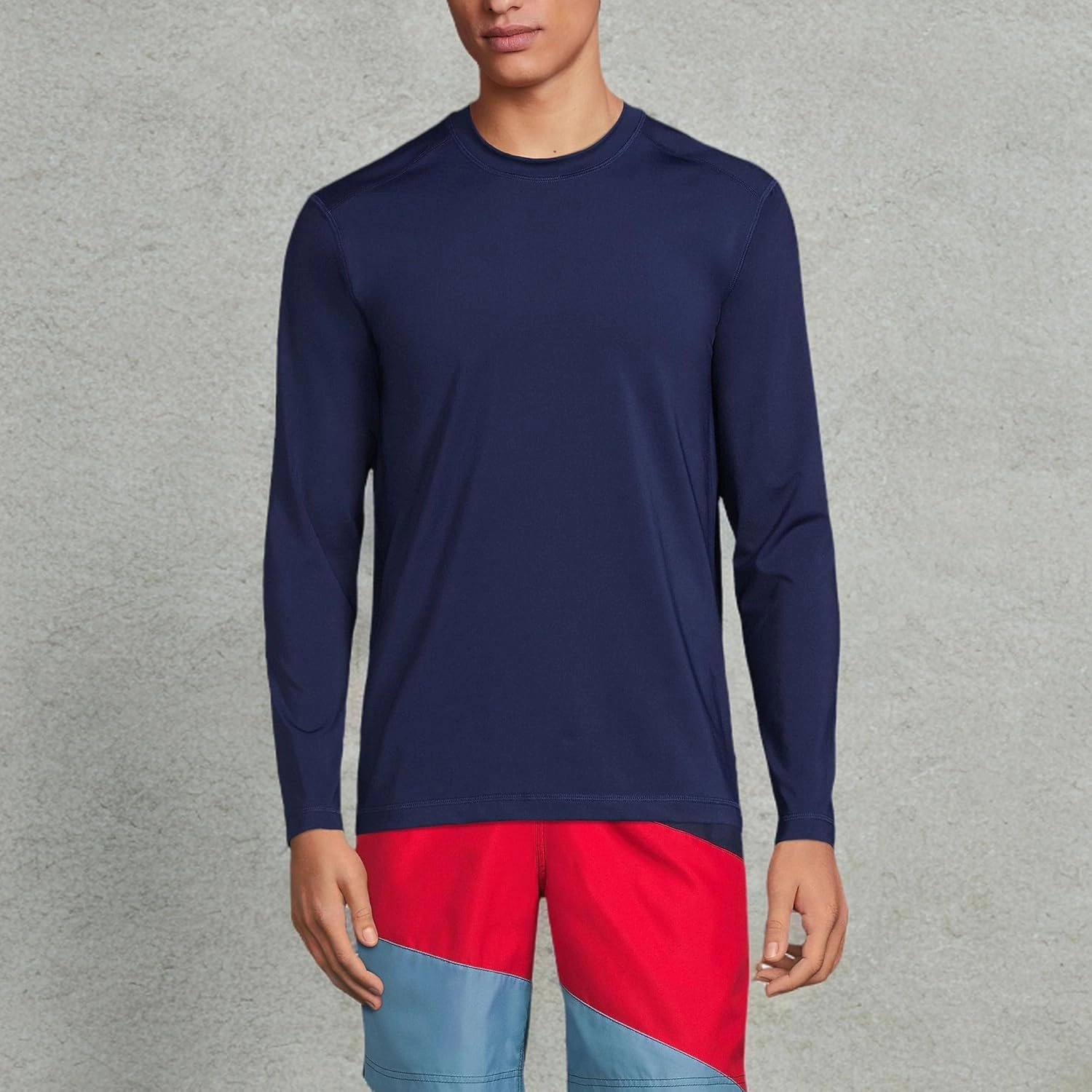 Lands' End Men's Long Sleeve Swim Tee Rash Guard