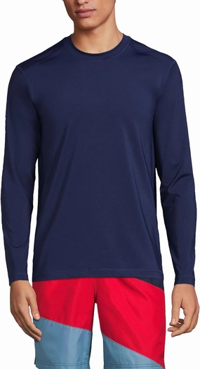 Lands' End Men's Long Sleeve Swim Tee Rash Guard