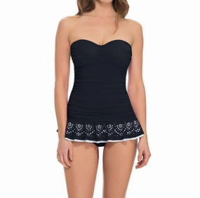 Laser Cut Bandeau Swimdress In Tutti Frutti Black