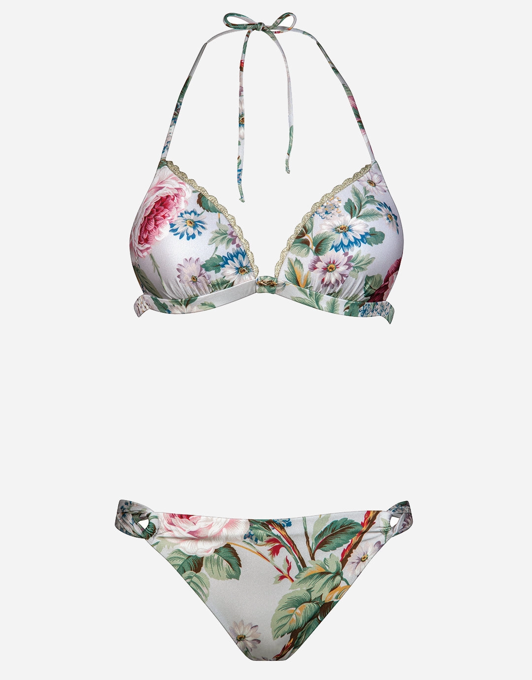 Liaison Triangle Bikini Set - Silver Rose