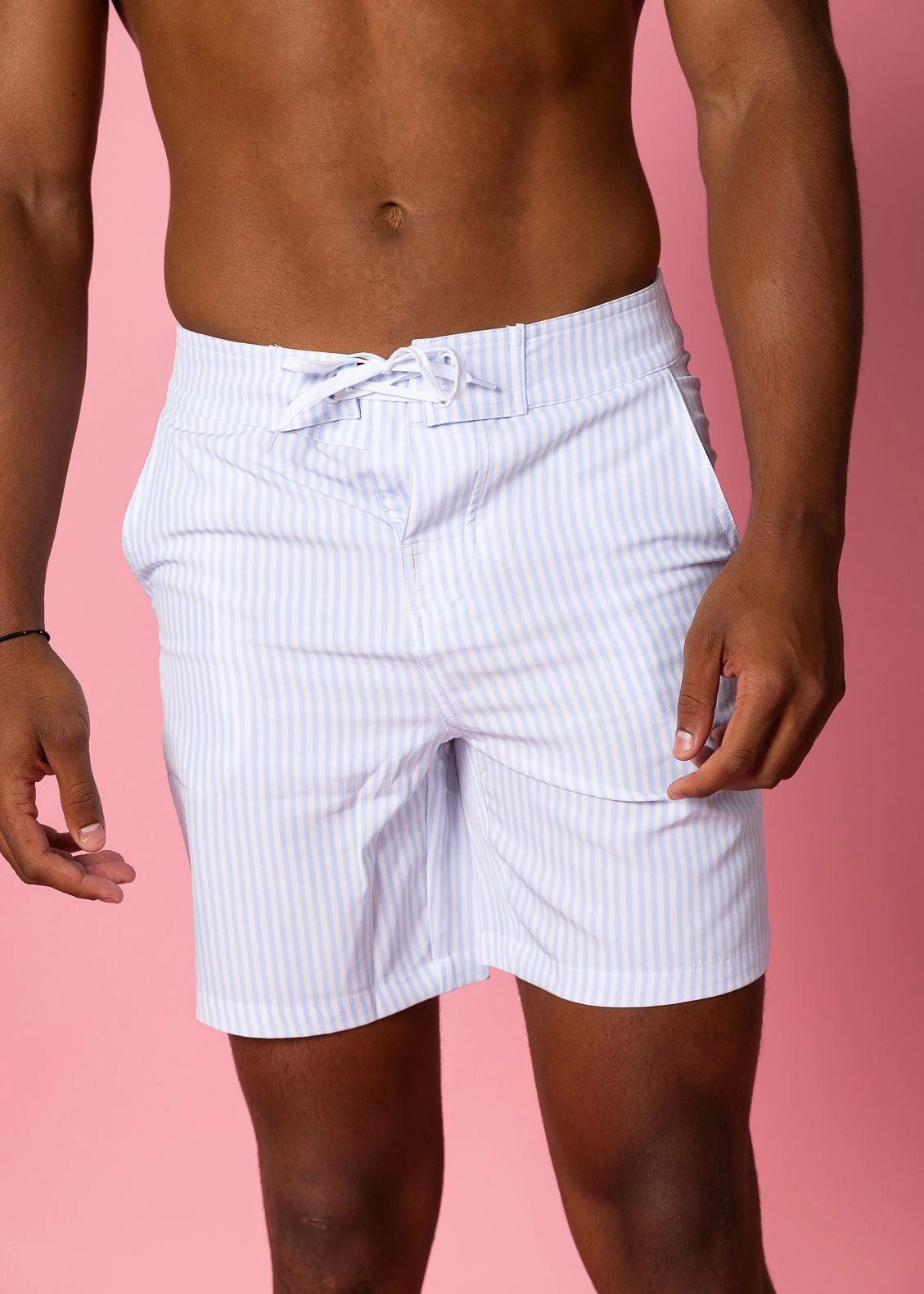 Light Blue Stripe | Men's Swim Trunks