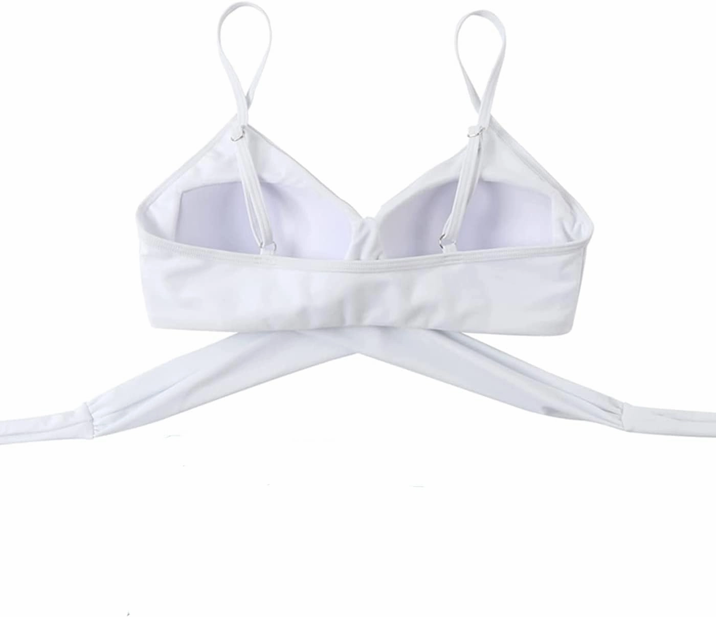 Limeeke Women Wrap Bikini Top Push Up Padded Swimsuit Top Criss Cross Tie Back Bathing Suit Tops