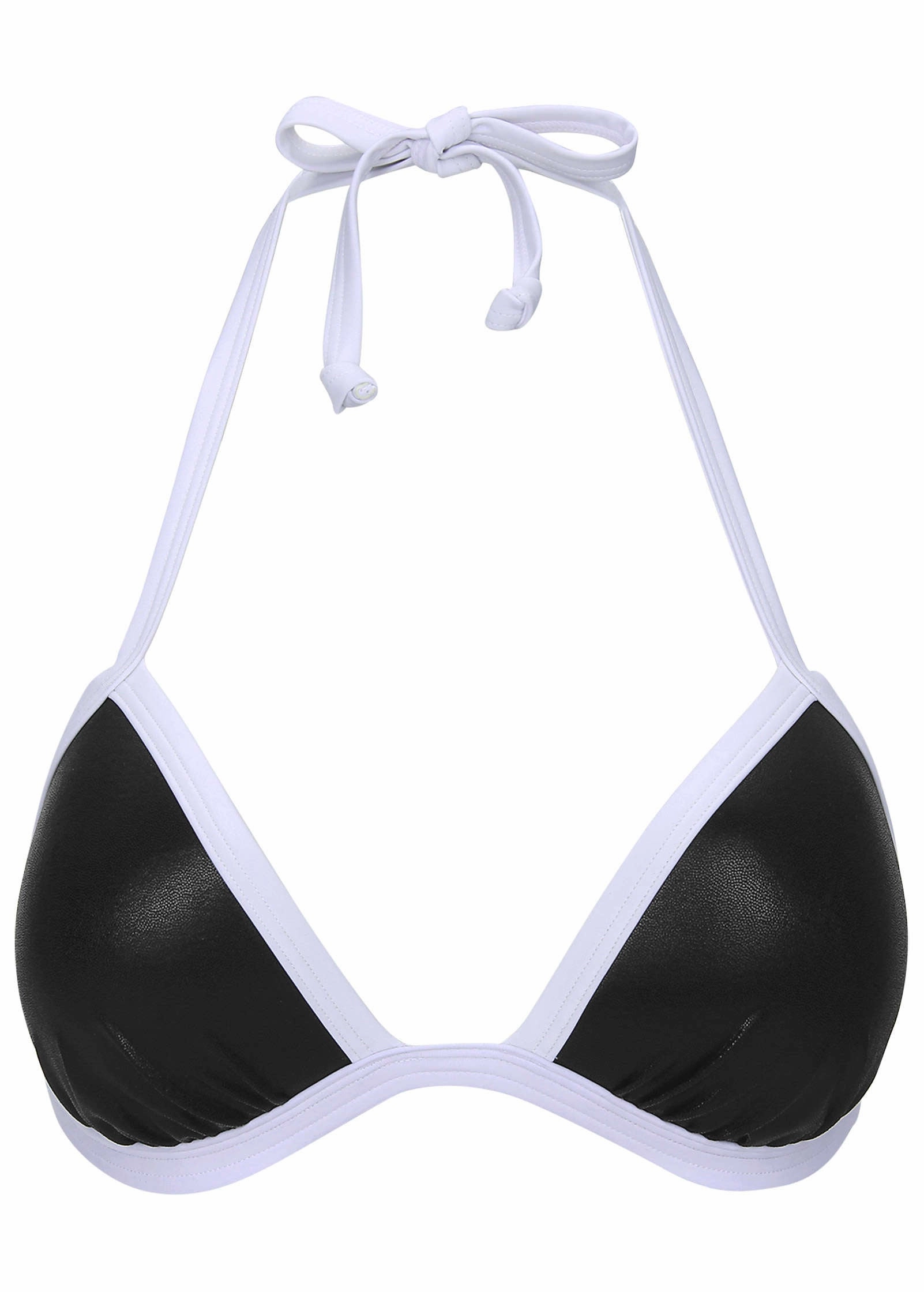 Liquid Leather Santa Cruz Push-Up Triangle Top - Black & White