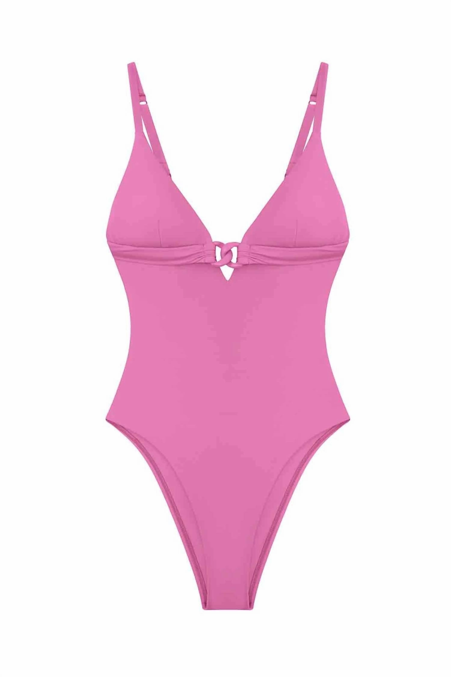 Luxe Link One Piece Swimsuit In Bubblegum Relux
