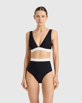 Lya Bikini Top - Black & Pearl (Sculpteur)