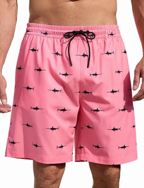 Lzzidou Men's Swim Trunks 8 Inch Inseam Mesh Lining Board Shorts Quick Dry Bathing Suit