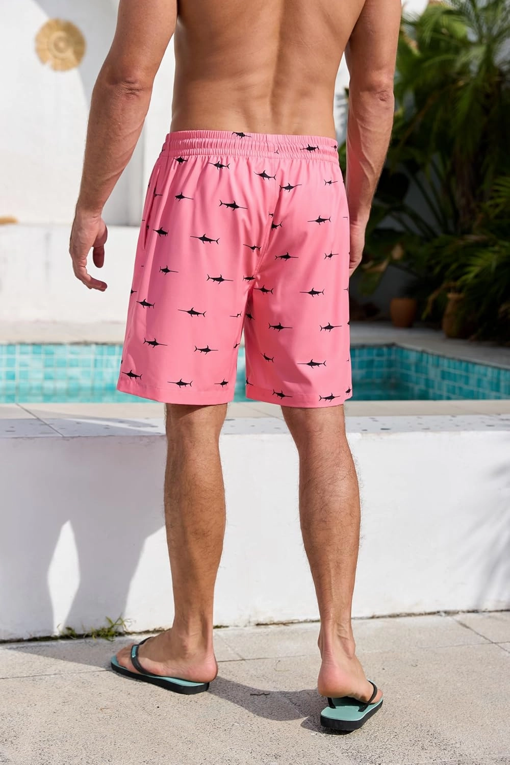 Lzzidou Men's Swim Trunks 8 Inch Inseam Mesh Lining Board Shorts Quick Dry Bathing Suit