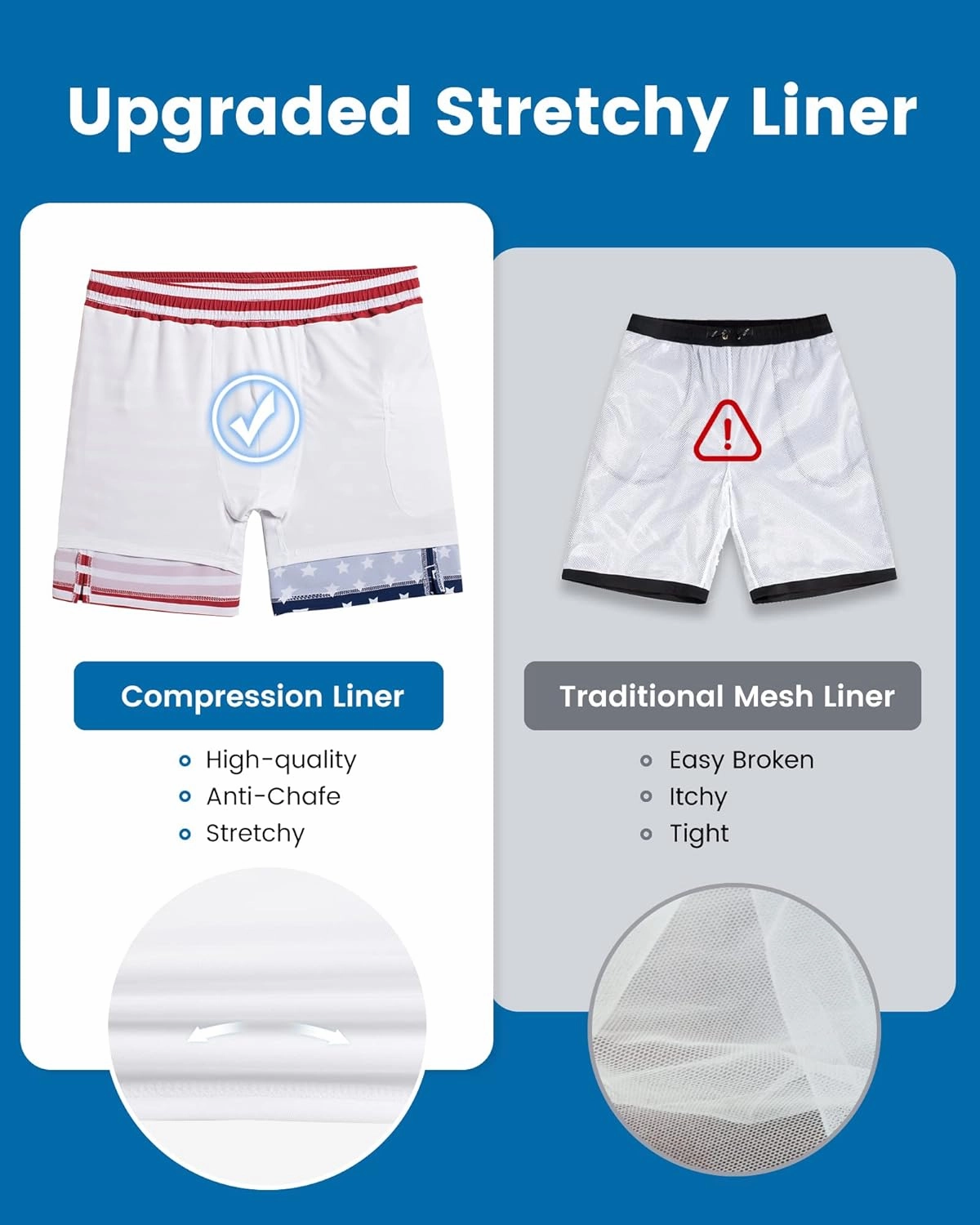 maamgic 2 in 1 Mens Swim Trunks 7 Inch Swim Shorts Swim Suits Board Shorts