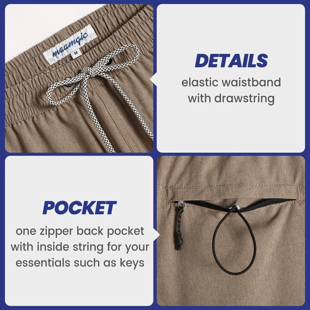 maamgic Mens 7" Stretch Swim Trunks Quick Dry Mesh Lining Swimwear Bathing Suits