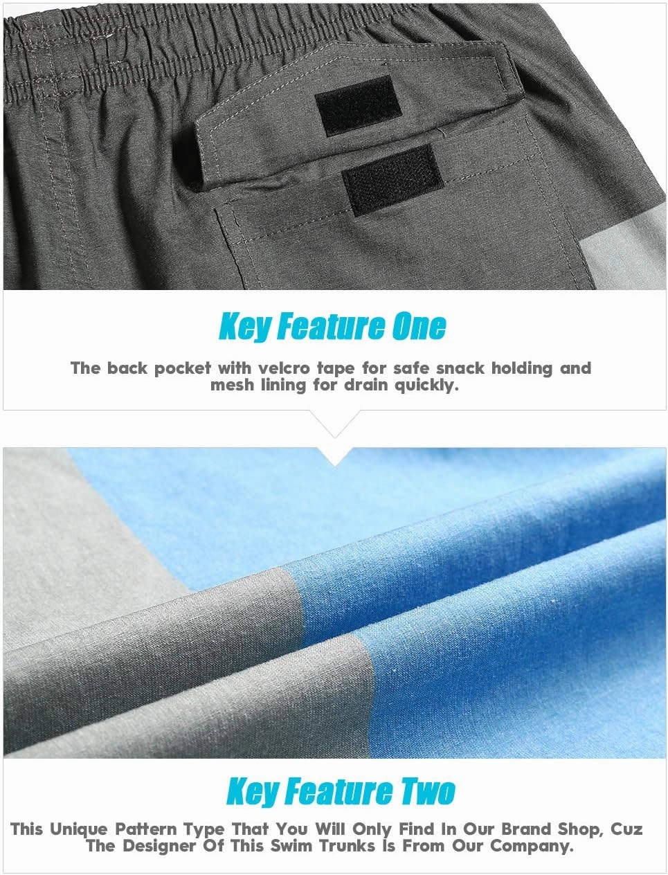 maamgic Mens 7" Stretch Swim Trunks Quick Dry Mesh Lining Swimwear Bathing Suits