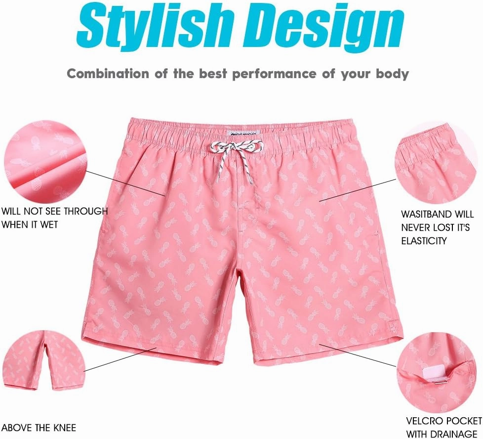 maamgic Mens Slim Fit Swim Shorts Swim Trunks 7 inch Quick Dry Mens Bathing Suits with Mesh Lining
