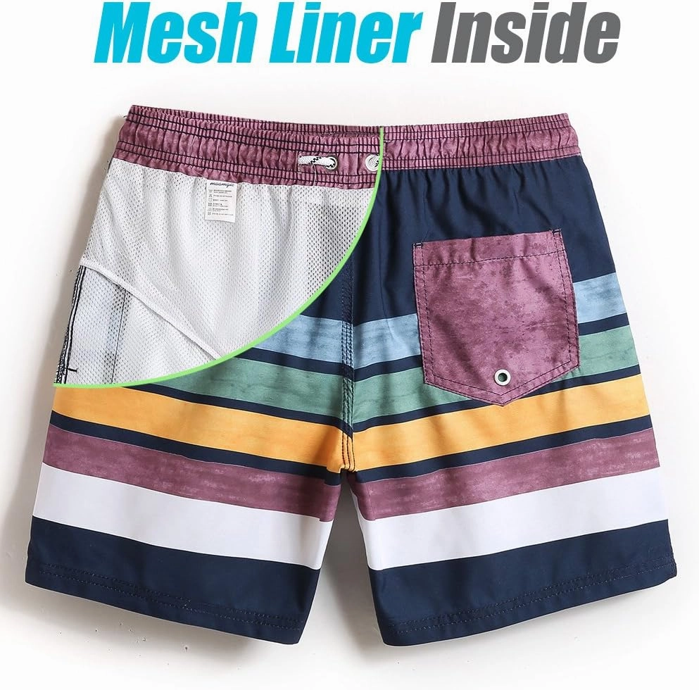 maamgic Mens Slim Fit Swim Shorts Swim Trunks 7 inch Quick Dry Mens Bathing Suits with Mesh Lining