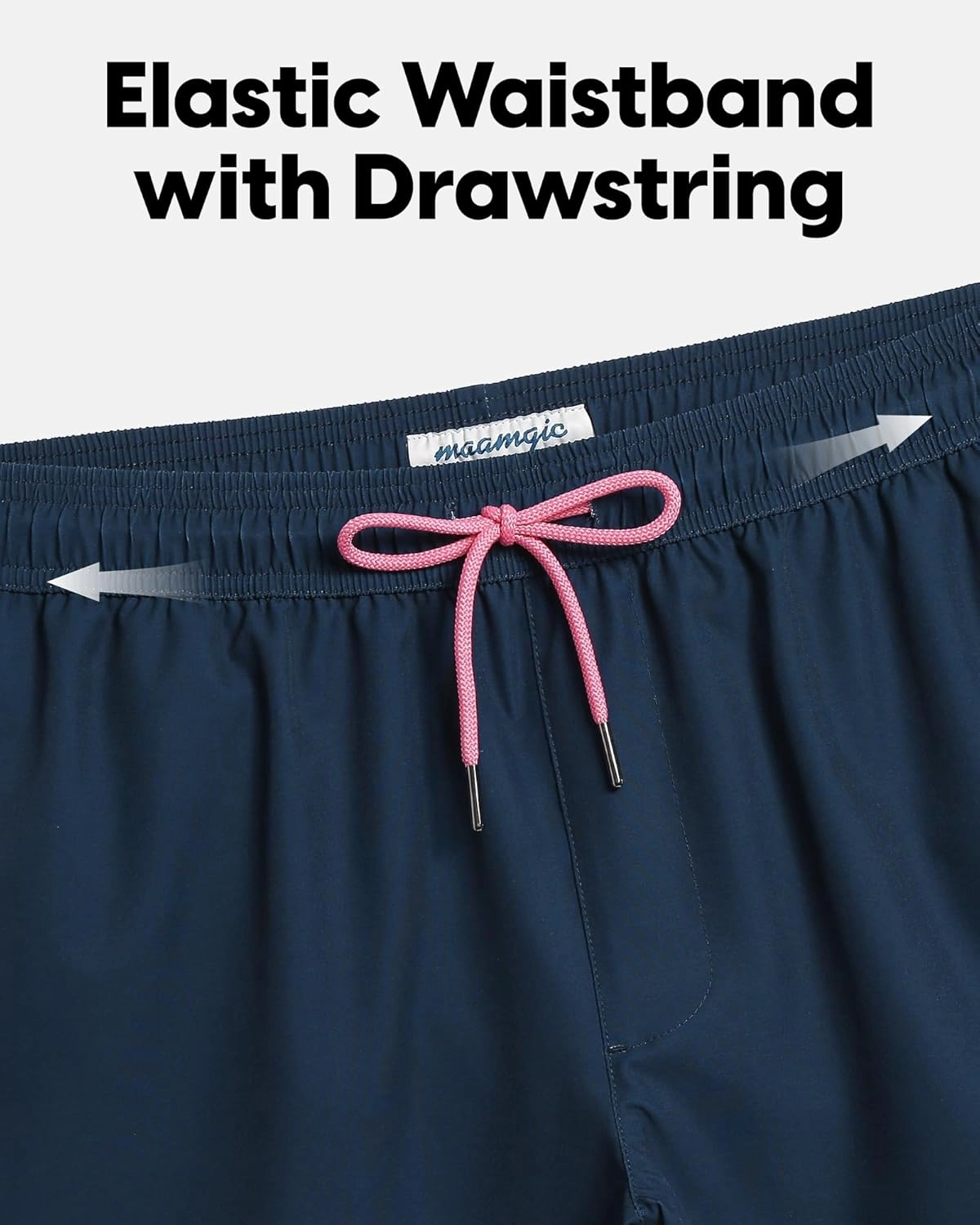 maamgic Mens Swim Trunks 5" Quick Dry Beach Shorts Stretch Swimming Trunks Shorts with Mesh Lining Zip Pockets