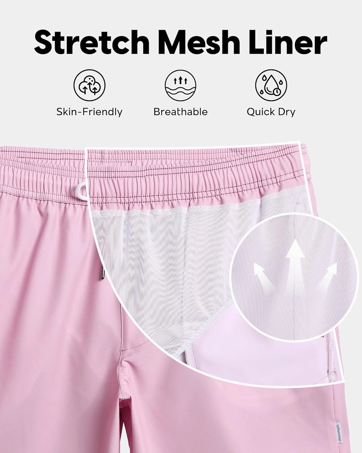 maamgic Mens Swim Trunks 5" Quick Dry Beach Shorts Stretch Swimming Trunks Shorts with Mesh Lining Zip Pockets